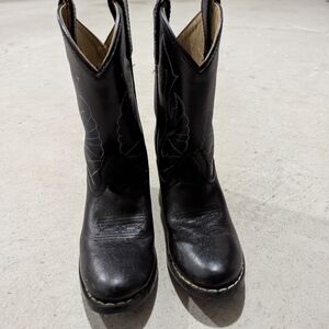 Masters Black Leather Western Boots